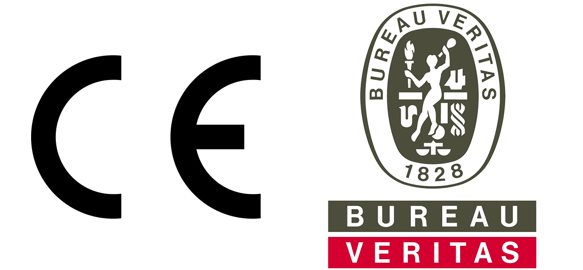 Marcatura CE accanto al sigillo Bureau Veritas