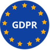 Sigillo di conformità GDPR con le stelle dell'Unione europea
