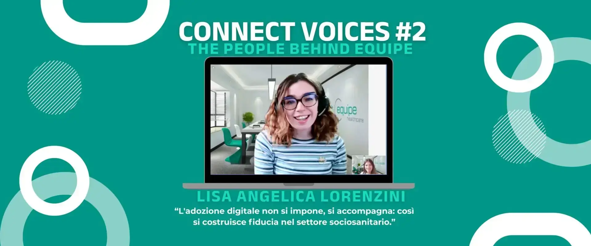 Grafica di Connect Voices #2 con Lisa Angelica Lorenzini e la sua citazione